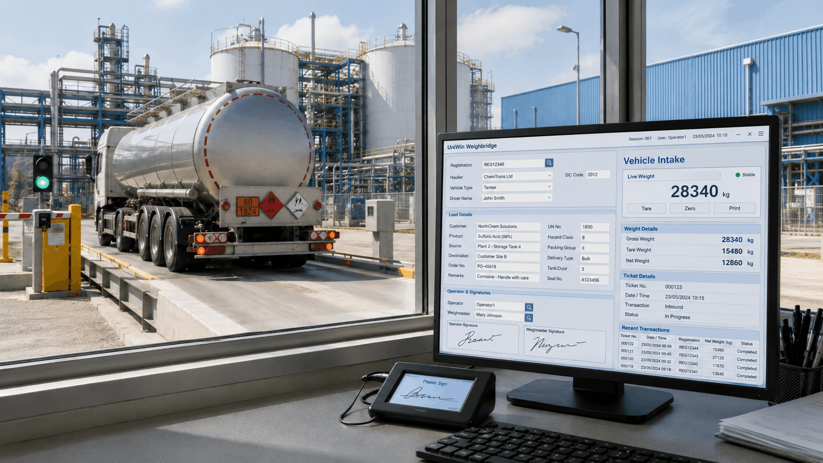 News image showing chemical weighing setup